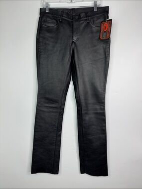 First Classics Mid Rise Premium Cowhide Leather Motorcycle Pants NWT (32x33.5)